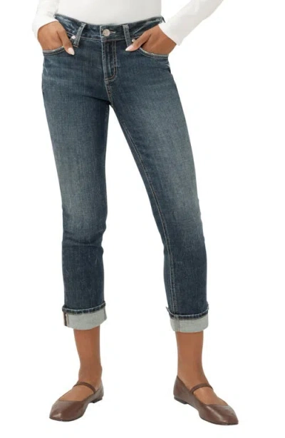 Silver Jeans Co. Suki Curvy Mid Rise Crop Straight Leg Jeans