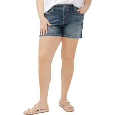 Silver Jeans Co. Suki Curvy Mid Rise Denim Shorts In Indigo