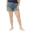 Silver Jeans Co. Plus Size Suki Faded Denim Shorts In Indigo