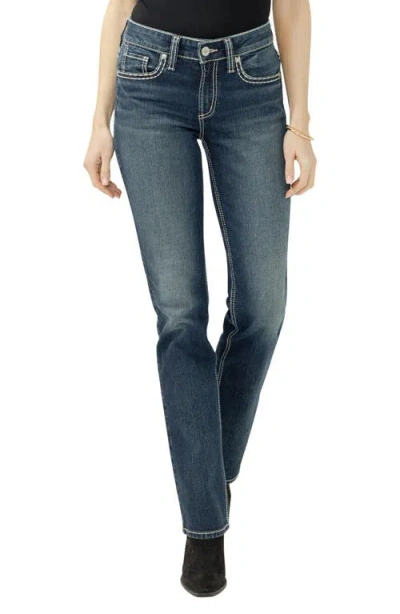Silver Jeans Co. Suki Curvy Mid Rise Slim Bootcut Jeans In Blue