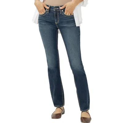 Silver Jeans Co. Suki Curvy Mid Rise Straight Leg Jeans In Blue
