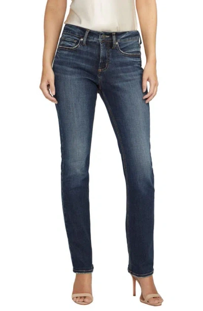 Silver Jeans Co. Suki Curvy Mid Rise Straight Leg Jeans In Indigo