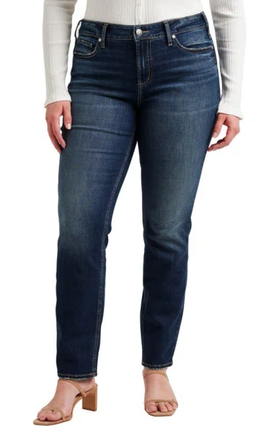 Silver Jeans Co. Suki Curvy Mid Rise Straight Leg Jeans In Indigo