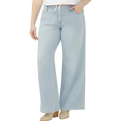 Silver Jeans Co. Suki Curvy Mid Rise Wide Leg Jeans In Gray