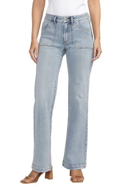 Silver Jeans Co. Suki Curvy Mid Rise Wide Leg Trouser Jeans In Indigo