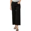 Silver Jeans Co. Suki Curvy Raw Hem Mid Rise Ankle Wide Leg Jeans In Black