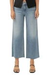 Silver Jeans Co. Suki Curvy Raw Hem Mid Rise Ankle Wide Leg Jeans In Indigo