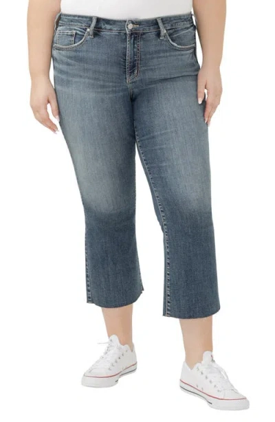 Silver Jeans Co. Suki Curvy Raw Hem Mid Rise Kick Flare Jeans