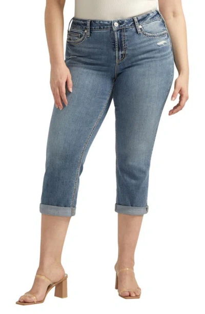 Silver Jeans Co. Suki Mid Rise Capri Jeans In Indigo