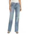Silver Jeans Co. Suki Mid Rise Power Stretch Trouser Jeans In Light Wash In Blue