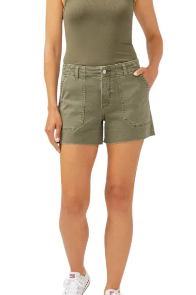 Silver Jeans Co. Suki Mid Rise Utility Short In Fatigue Green