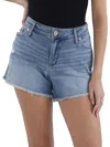 Silver Jeans Co. Suki Womens Mid Rise Fringe Cutoff Shorts In Blue
