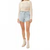 Silver Jeans Co. Sure Thing Raw Hem High Waist Denim Shorts In Multi