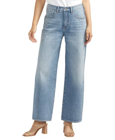 Silver Jeans Co. The Slouchy Straight Mid Rise Jeans In Indigo