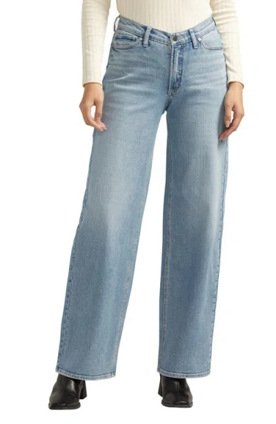 Silver Jeans Co. V-front Wide Leg Jeans In Indigo