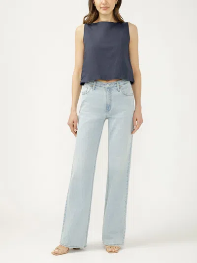 Silver Jeans Co. Women's 90s Mid Rise Baggy Bootcut Jeans In Blue