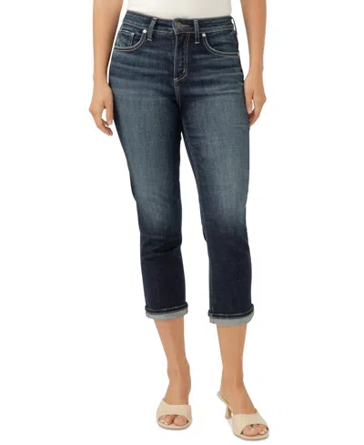 Silver Jeans Co. Women's Avery High-rise Curvy-fit Denim Capri Jeans