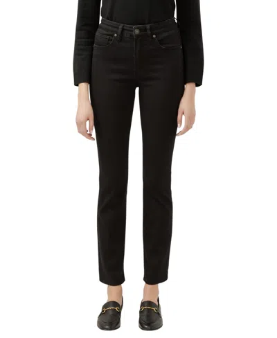 Silver Jeans Co. Women's Avery High Rise Curvy Fit Straight Jeans In Black