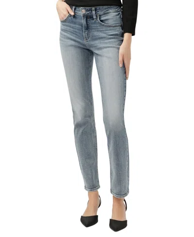 Silver Jeans Co. Women's Avery High Rise Curvy Fit Straight Jeans In Indigo