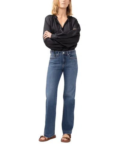 Silver Jeans Co. Women's Avery High Rise Curvy Fit Trouser Jeans In Brown