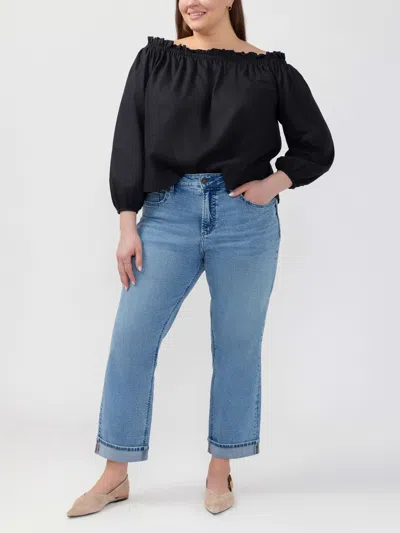 Silver Jeans Co. Avery Curvy High Waist Straight Leg Jeans In Yellow