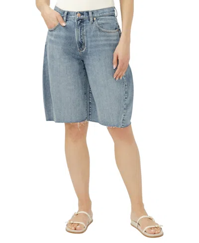 Silver Jeans Co. Women's Barrel Mid Rise Shorts In Blue