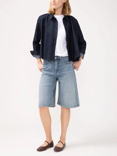 Silver Jeans Co. Women's Be Easy High Rise Long Shorts In Blue