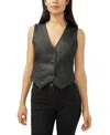 Silver Jeans Co. Women's Black Coated Denim Vest In Black