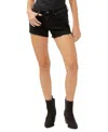 Silver Jeans Co. Raw Hem Mid Rise Denim Boyfriend Shorts In Black