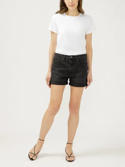 Silver Jeans Co. Women's Boyfriend Mid Rise Shorts In Black