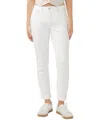 Silver Jeans Co. Women's Boyfriend Mid Rise Slim Leg Luxe Stretch Jeans In White