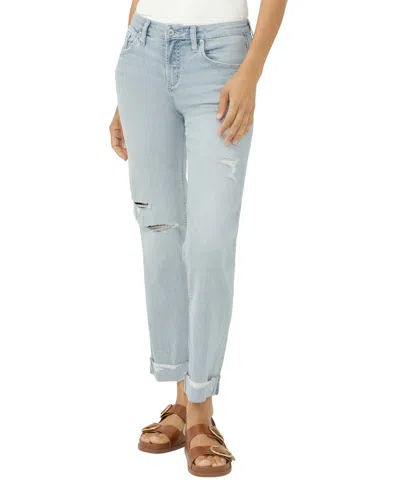 Silver Jeans Co. Women's Chelsea Mid Rise Straight Leg Luxe Stretch Jeans In Blue