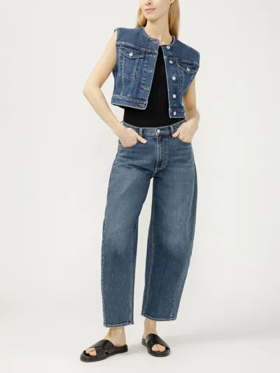 Silver Jeans Co. Women's Cropped Denim Vest In Blue