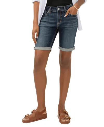 SILVER JEANS CO. WOMEN'S ELYSE MID RISE COMFORT FIT BERMUDA SHORTS