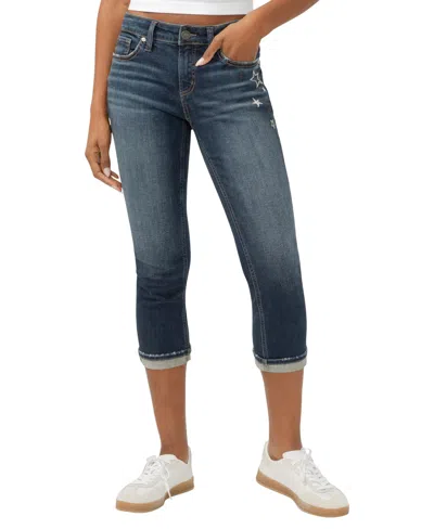 Silver Jeans Co. Women's Elyse Mid Rise Comfort Fit Capri Jeans
