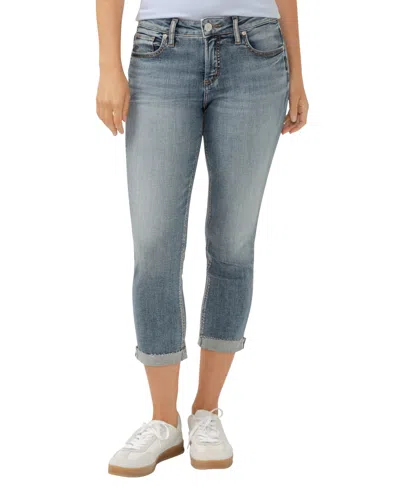 Silver Jeans Co. Women's Elyse Mid Rise Comfort Fit Capri Jeans In Indigo
