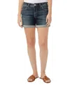 Silver Jeans Co. Elyse Curvy Mid Rise Denim Shorts In Indigo