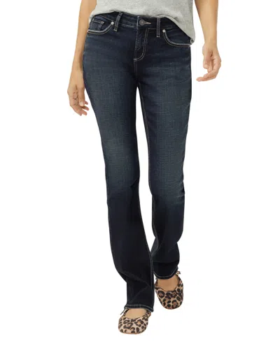Silver Jeans Co. Women's Elyse Mid Rise Comfort Fit Slim Bootcut Jeans In Blue