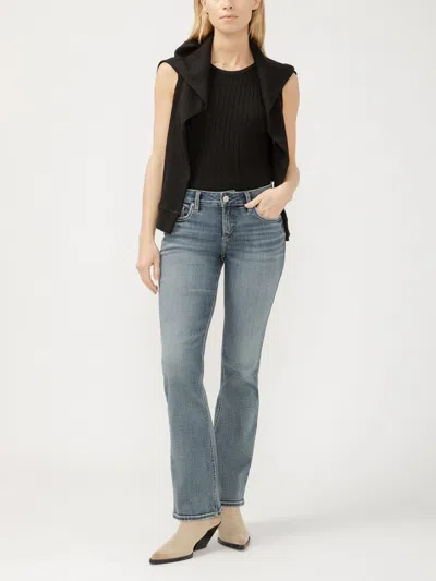 Silver Jeans Co. Women's Elyse Mid Rise Slim Bootcut Luxe Stretch Jeans In Black