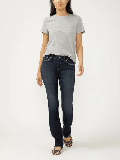 Silver Jeans Co. Women's Elyse Mid Rise Slim Bootcut Luxe Stretch Jeans In Black