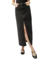 Silver Jeans Co. Women's Front-slit Maxi Jean Skirt In Black