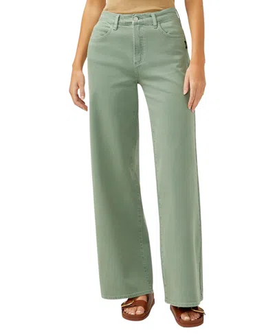 Silver Jeans Co. Women's Highly Desirable High Rise Ultra-wide Leg Jeans In Sage Green