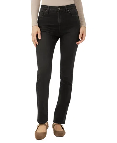Silver Jeans Co. Women's Isbister High Rise Straight Leg Luxe Stretch Jeans In Black