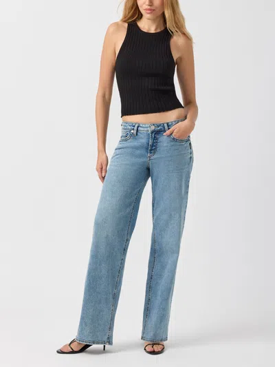 Silver Jeans Co. Women's Loose & Low Straight Leg Jeans In Blue