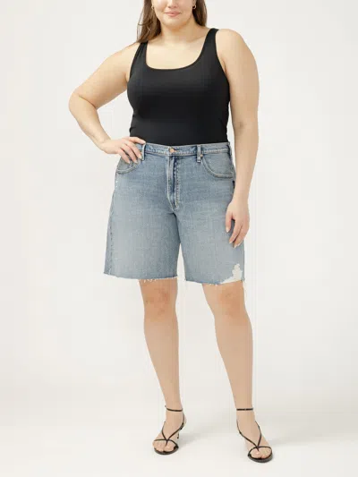 Silver Jeans Co. Women's Relaxed Bermuda Shorts Plus In Blue
