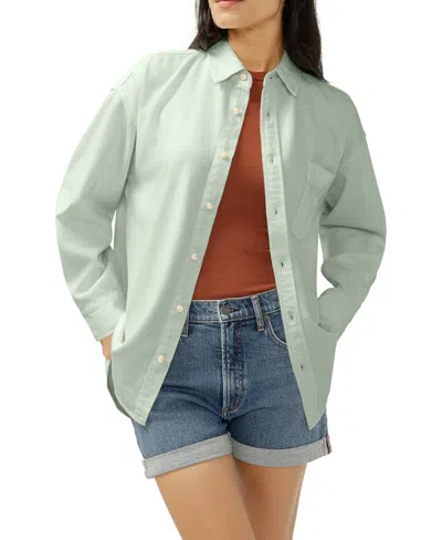 Silver Jeans Co. Women's Relaxed Button-up Shirt In Green