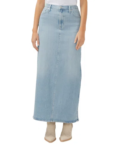 SILVER JEANS CO. WOMEN'S SIDE SPLIT DENIM MAXI SKIRT