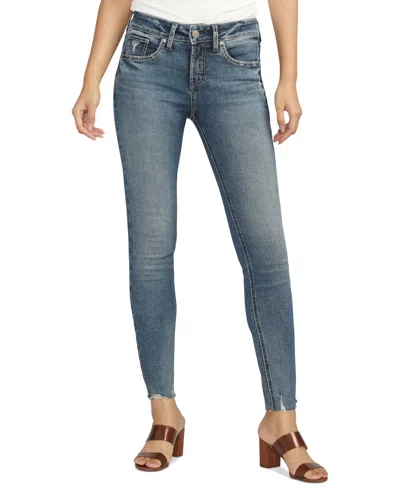 Silver Jeans Co. Women's Suki Faded Raw-hem Skinny Jeans In Indigo