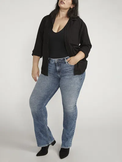 Silver Jeans Co. Women's Suki Mid Rise Bootcut Jeans Plus In Blue