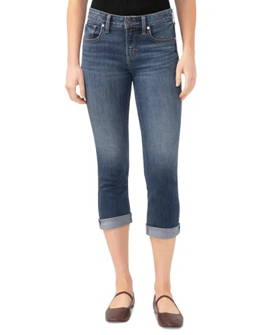 SILVER JEANS CO. WOMEN'S SUKI MID-RISE CURVY CAPRI JEANS